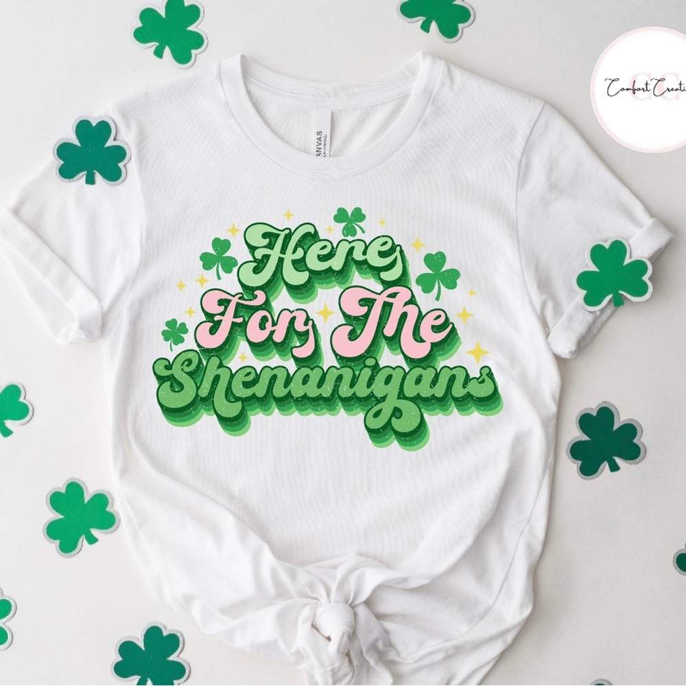 Gildan White and Green Short Sleeve Tee St. Patrick's Day
